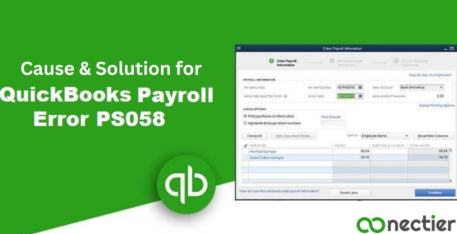 conectier-QuickBooks Payroll Error PS058